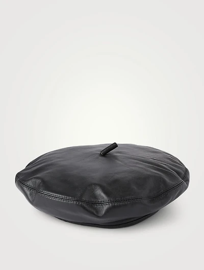 Carter Leather Beret Hat