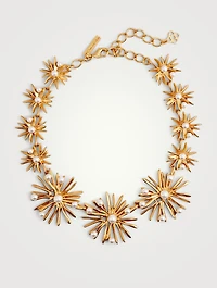 Starburst Necklace With Faux Pearls