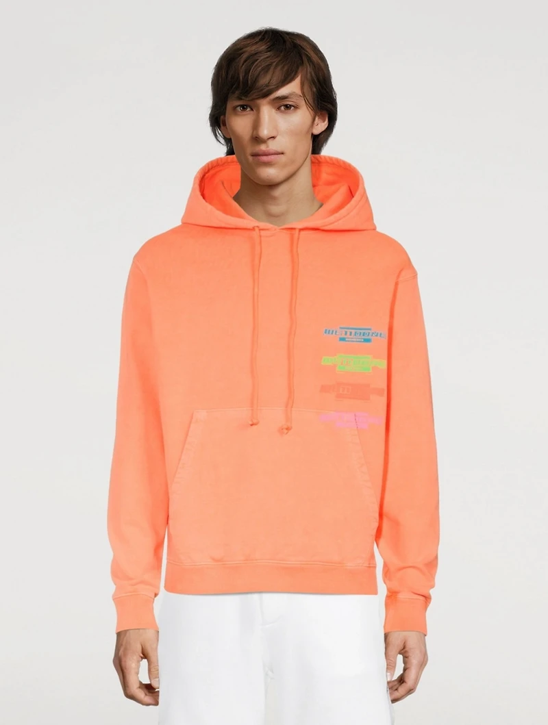 Cotton Hoodie With Multi Logo