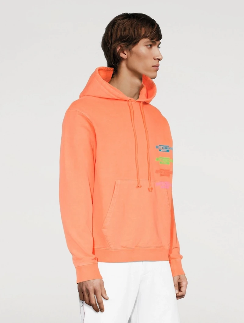Cotton Hoodie With Multi Logo