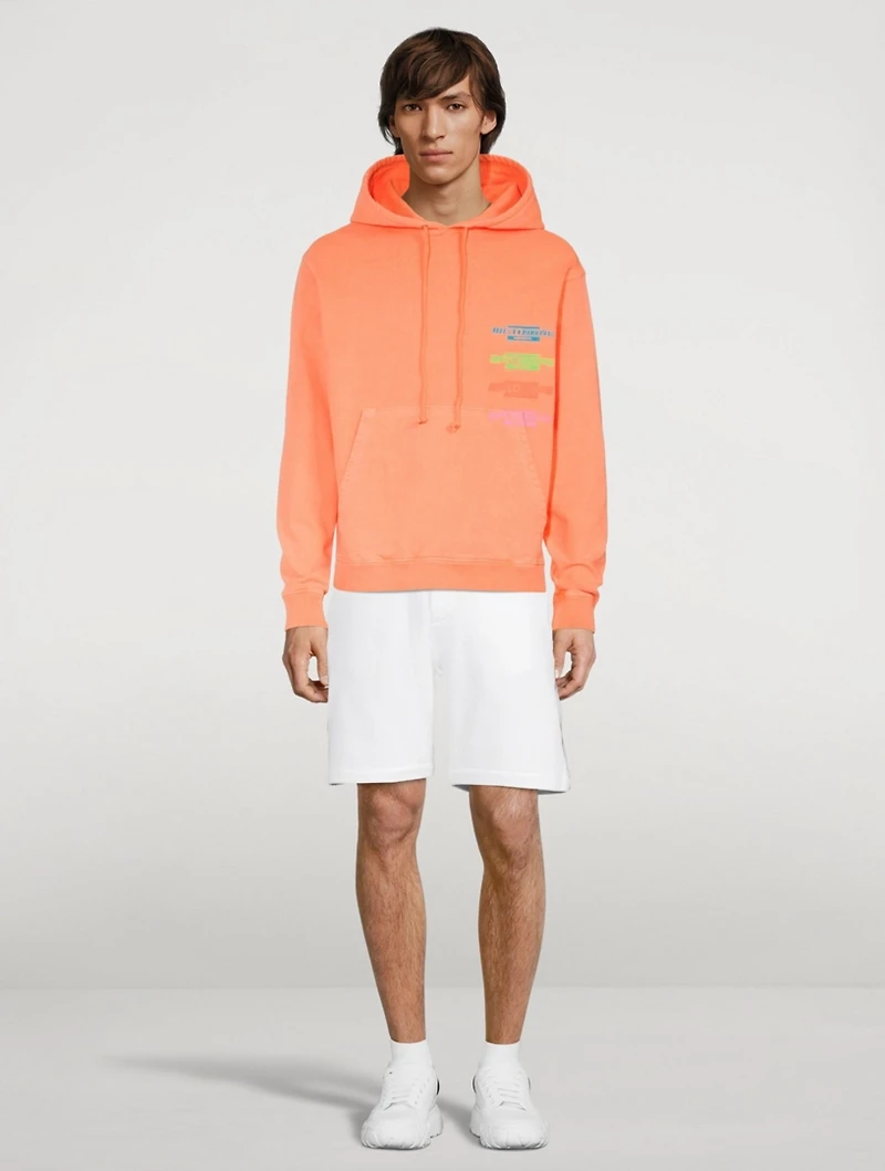 Cotton Hoodie With Multi Logo