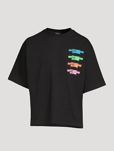 Cotton T-Shirt With Multi Logo