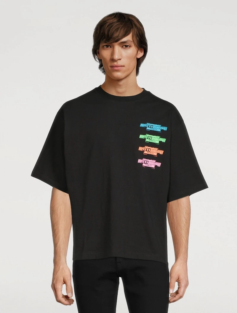 Cotton T-Shirt With Multi Logo