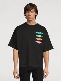 Cotton T-Shirt With Multi Logo