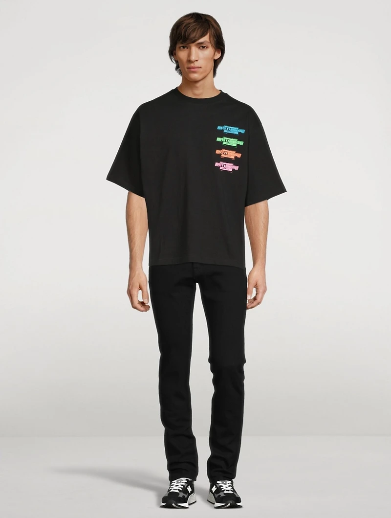 Cotton T-Shirt With Multi Logo