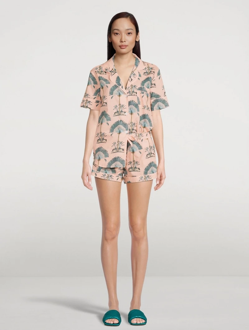 Short Cotton Pyjama Set Ravenala Print