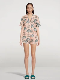Short Cotton Pyjama Set Ravenala Print