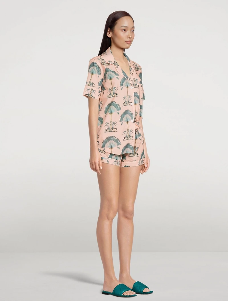 Short Cotton Pyjama Set Ravenala Print