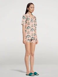 Short Cotton Pyjama Set Ravenala Print