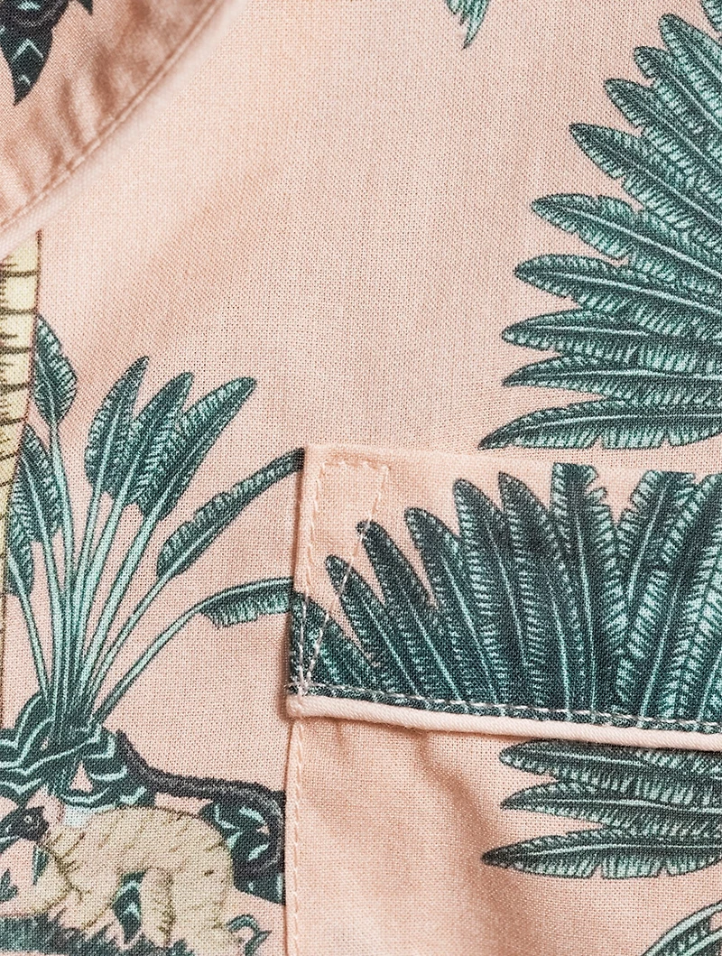 Short Cotton Pyjama Set Ravenala Print