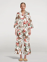 Boxy Shirt Pajama Set Soleia Leopard Print