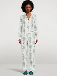 Long Cotton Pajama Set Howie Pineapple Print
