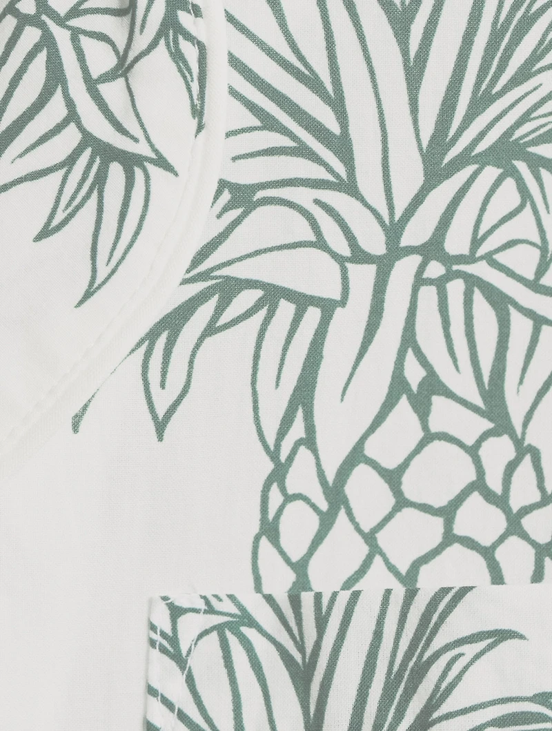 Long Cotton Pajama Set Howie Pineapple Print