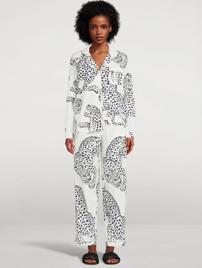 Long Cotton Pajama Set Jag Print