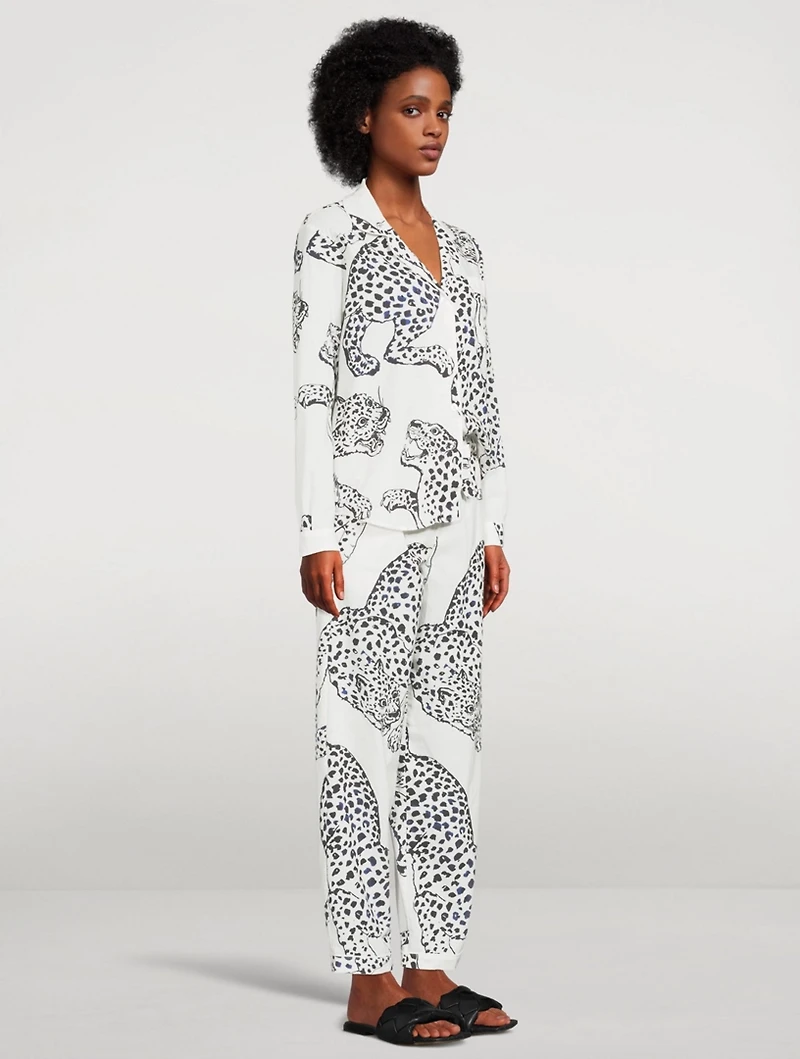 Long Cotton Pajama Set Jag Print