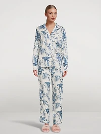 Long Cotton Pajama Set Bromley Parrot Print