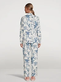 Long Cotton Pajama Set Bromley Parrot Print