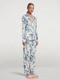 Long Cotton Pajama Set Bromley Parrot Print