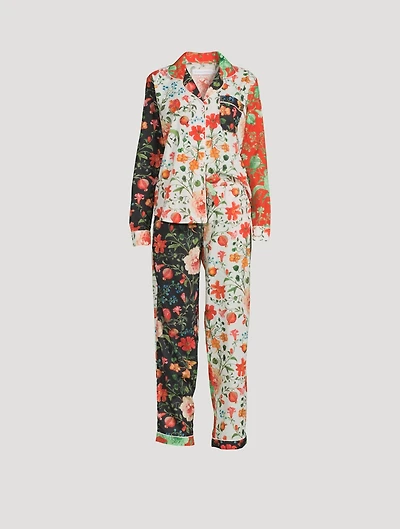Long Cotton Pajama Set Persephone Floral Print