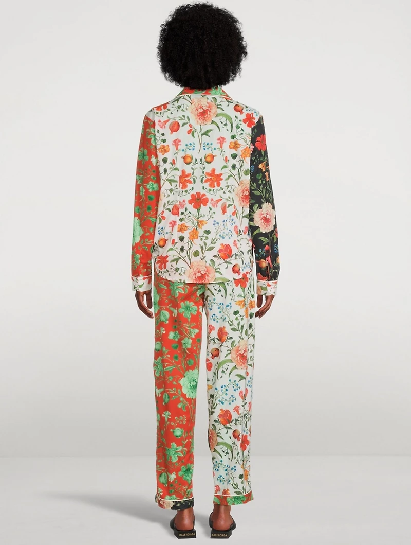 Long Cotton Pajama Set Persephone Floral Print