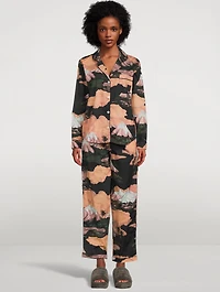 Long Cotton Pajama Set South Island Print
