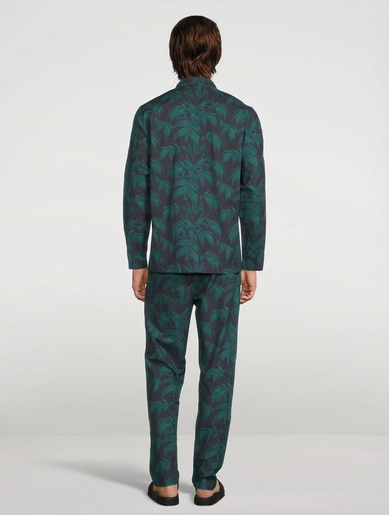 Long Cotton Pajama Set Byron Tropical Print