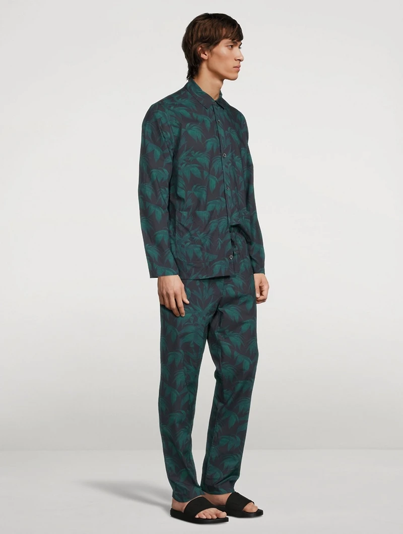 Long Cotton Pajama Set Byron Tropical Print