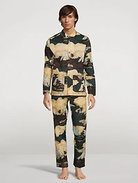 Pocket Cotton Pajama Set South Island Print