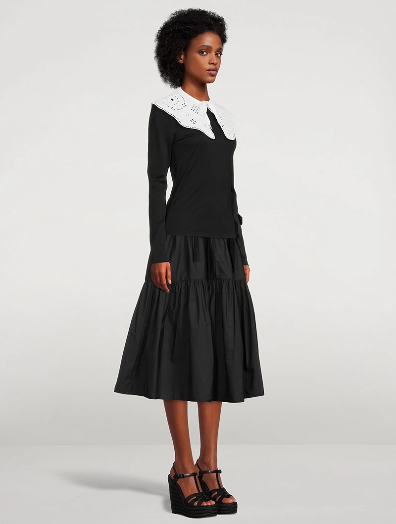 Broderie Anglaise Pointed Collar
