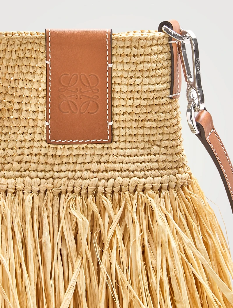 Paula's Ibiza Raffia Fringe Bucket Bag