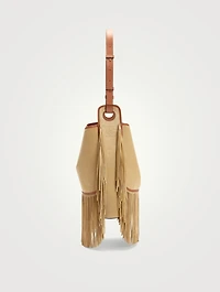 Paula's Ibiza Balloon Suede Hobo Bag With Fringe