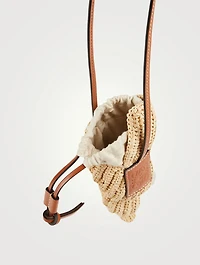 Paula's Ibiza Straw Tulip Shell Pouch Bag