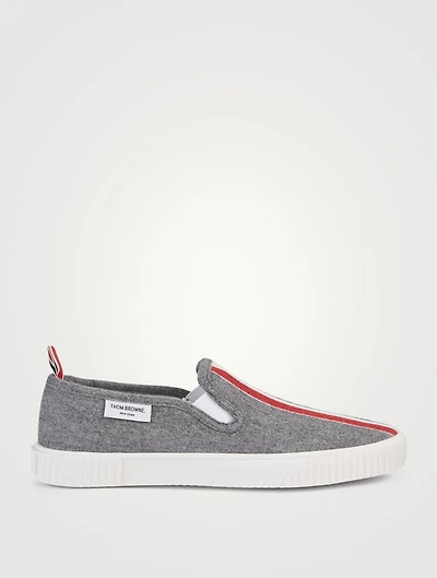 Heritage Wool Slip-On Sneakers With Tricolour Print