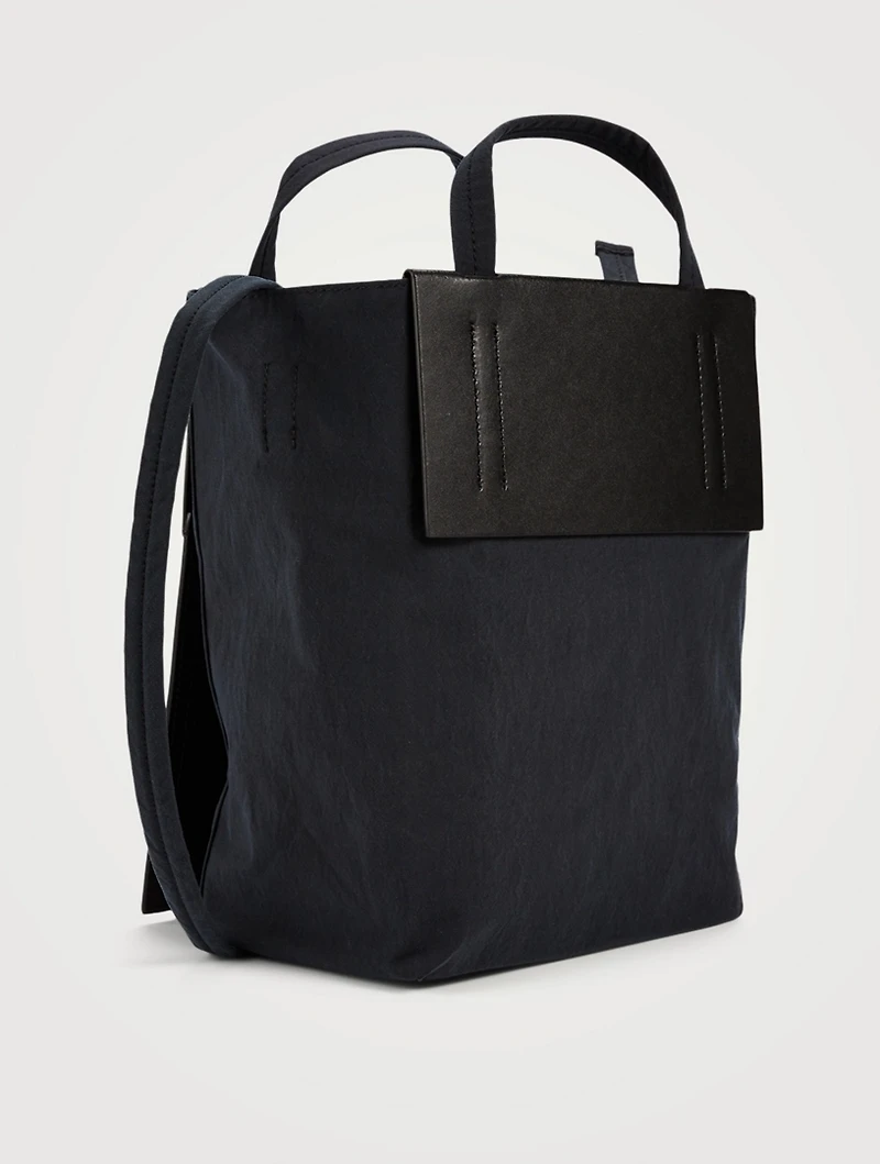 Small Canvas And Leather Tote Bag