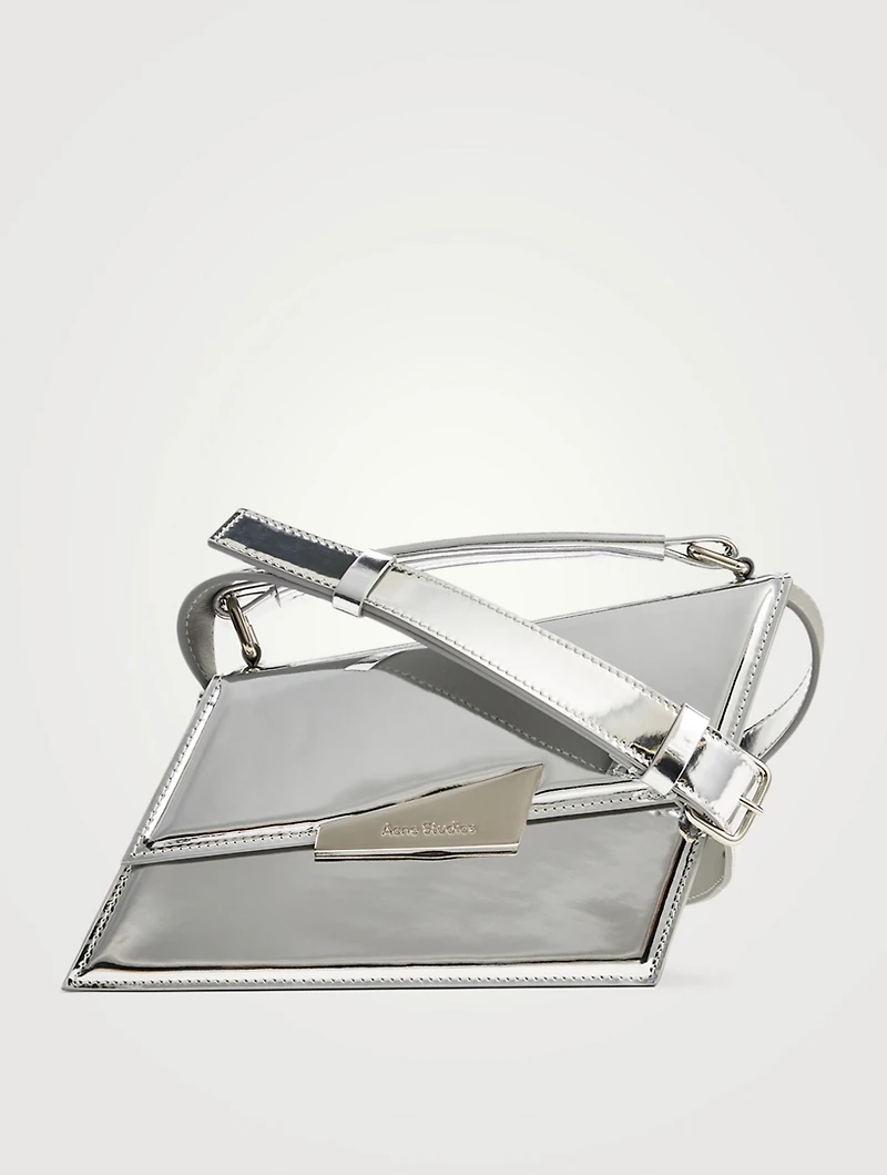 Distorted Metallic Leather Shoulder Bag