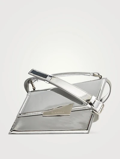 Distorted Metallic Leather Shoulder Bag
