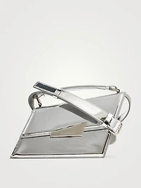 Distorted Metallic Leather Shoulder Bag