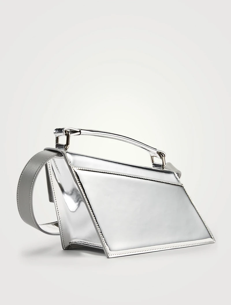Distorted Metallic Leather Shoulder Bag