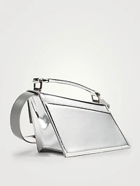 Distorted Metallic Leather Shoulder Bag