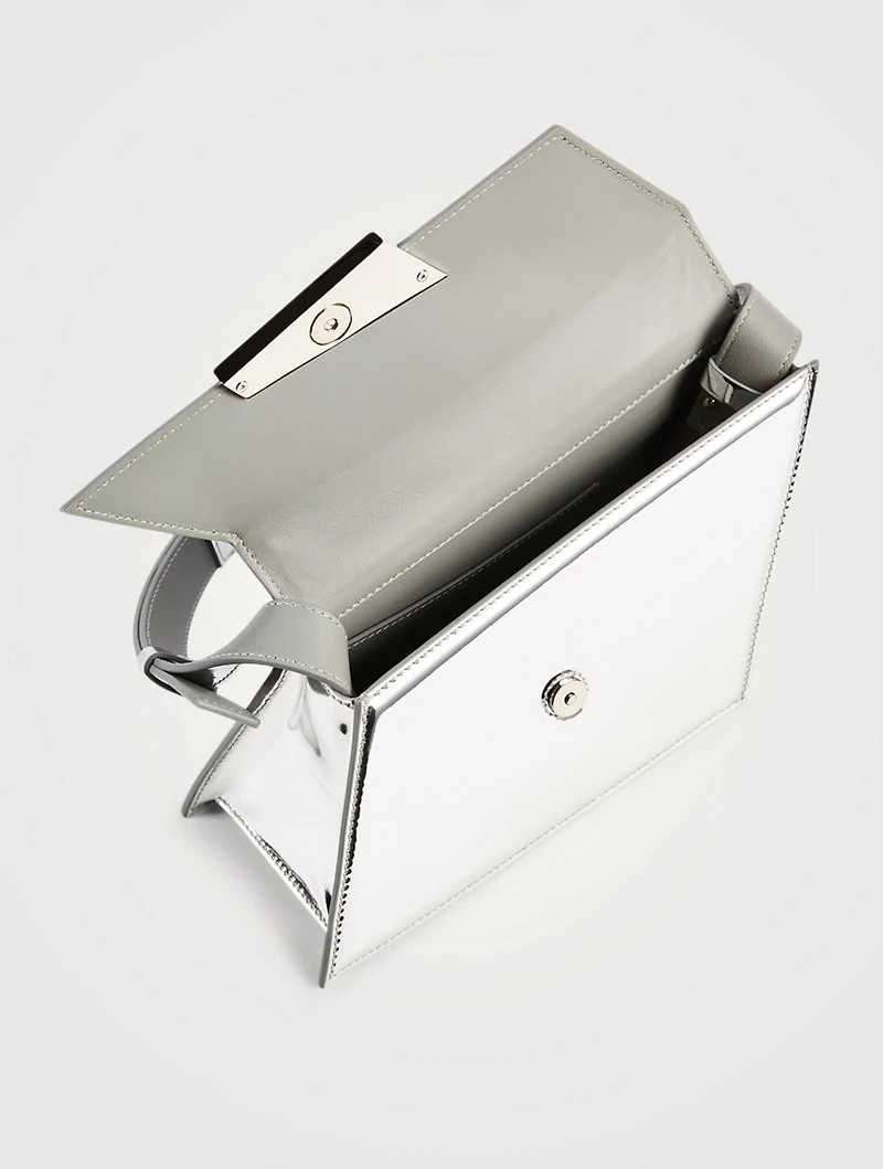 Distorted Metallic Leather Shoulder Bag