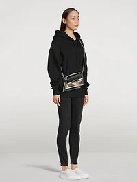 Distorted Metallic Leather Shoulder Bag