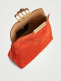 Skull Four-Ring Suede Soft Clutch