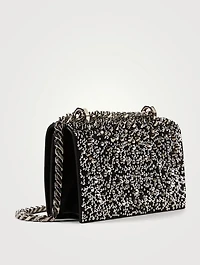 Mini Jewelled Leather Satchel Bag With Crystals