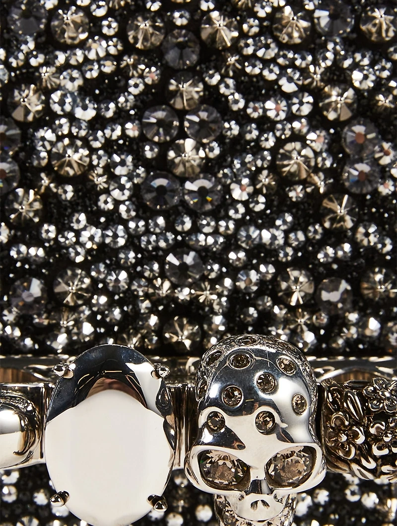 Mini Jewelled Leather Satchel Bag With Crystals