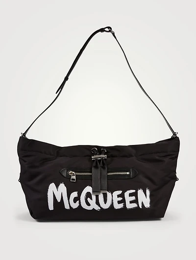 Medium The Bundle Graffiti Nylon Drawstring Bag