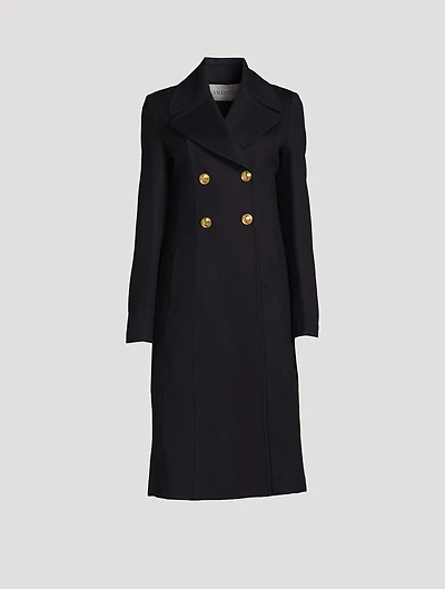Virgin Wool And Cashmere Double-Breasted Coat