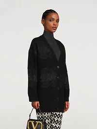 Oversized Wool And Lace Cardigan