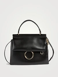 Medium Faye Leather Top Handle Bag