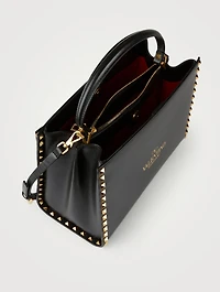 Medium Alcove Rockstud Leather Top Handle Bag