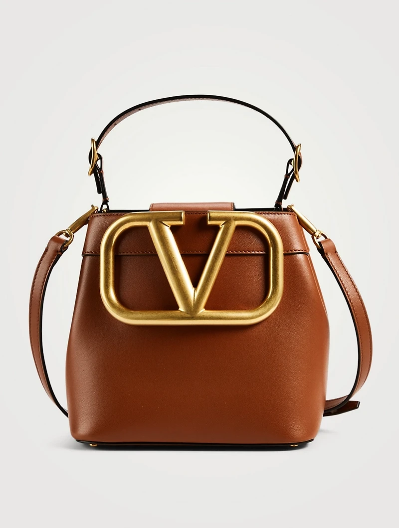 SUPERVEE Leather Bucket Bag